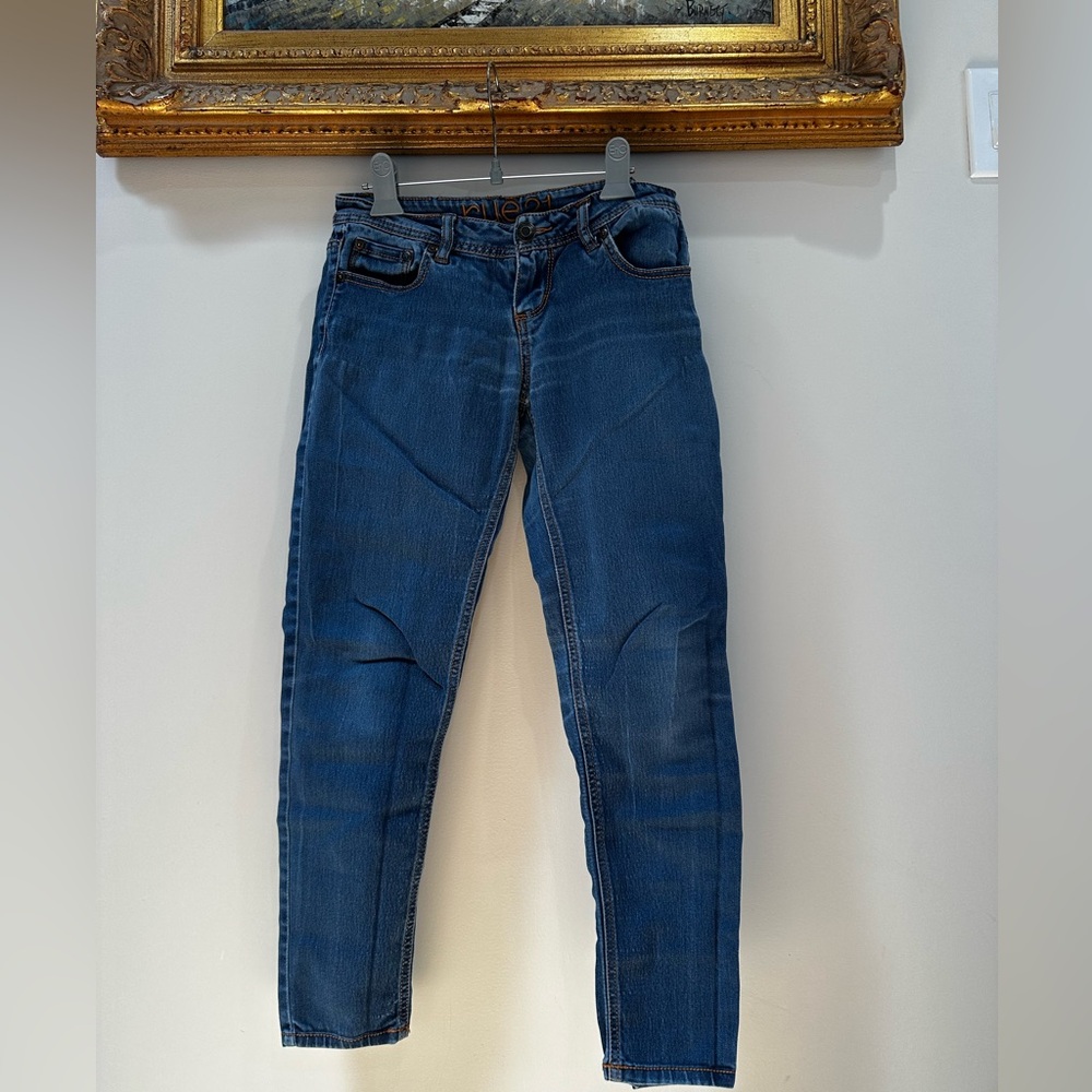 Blue denim jeans